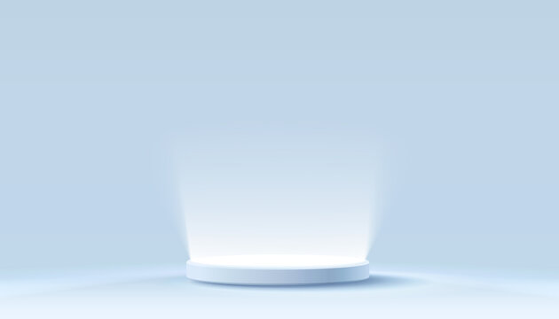 Stage podium with lighting, Stage Podium Scene with for Award, Decor element background. Vector