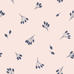 Abstract berry seamless pattern. Hand drawn nature background