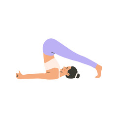 Yoga plow pose hand drawn illustration