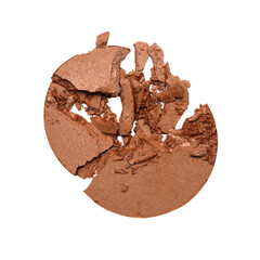 Broken face powder isolated on white