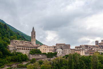 Skyline of the medieval town Leonessa, province of Rieti, Lazio