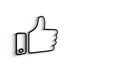 Social media 3D shadow icon design isolated on white background. Outline web icon. Motion graphics.