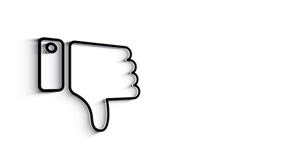 Social media 3D shadow icon design isolated on white background. Outline web icon. Motion graphics.