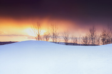 sunset in winter