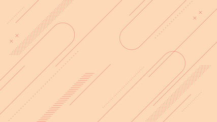 Modern Abstract Background with Retro Memphis Element and Soft Red Color Color