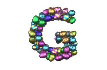 Shiny Easter Egg Themed Font Letter G