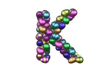 Shiny Easter Egg Themed Font Letter K