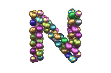 Shiny Easter Egg Themed Font Letter N