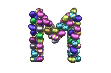 Shiny Easter Egg Themed Font Letter M
