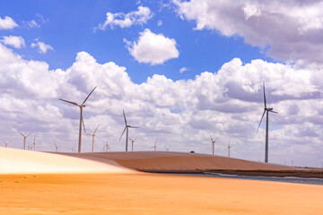 Wind turbines in the Brasil dunes