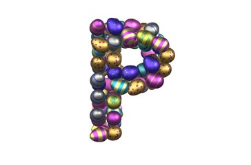 Shiny Easter Egg Themed Font Letter P