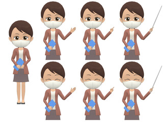 [Presentation B] African American Woman cardigan ponytail front