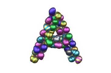 Shiny Easter Egg Themed Font Letter A