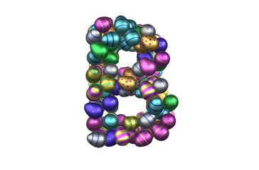 Shiny Easter Egg Themed Font Letter B
