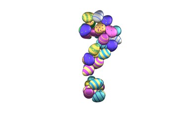 Shiny Easter Egg Themed Font Question Mark