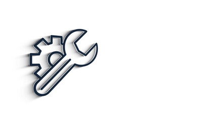 Outline web 3D shadow icons. Construction tools, building. Work safety. Motion graphics.