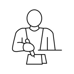 writer writing article line icon vector illustration