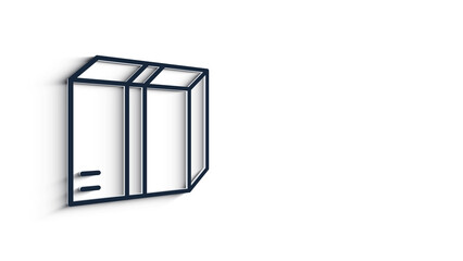 Map navigation 3D shadow icon isolated on white background. Outline web icon. Motion graphics.