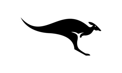 Fototapeta premium kangaroo black vector icon