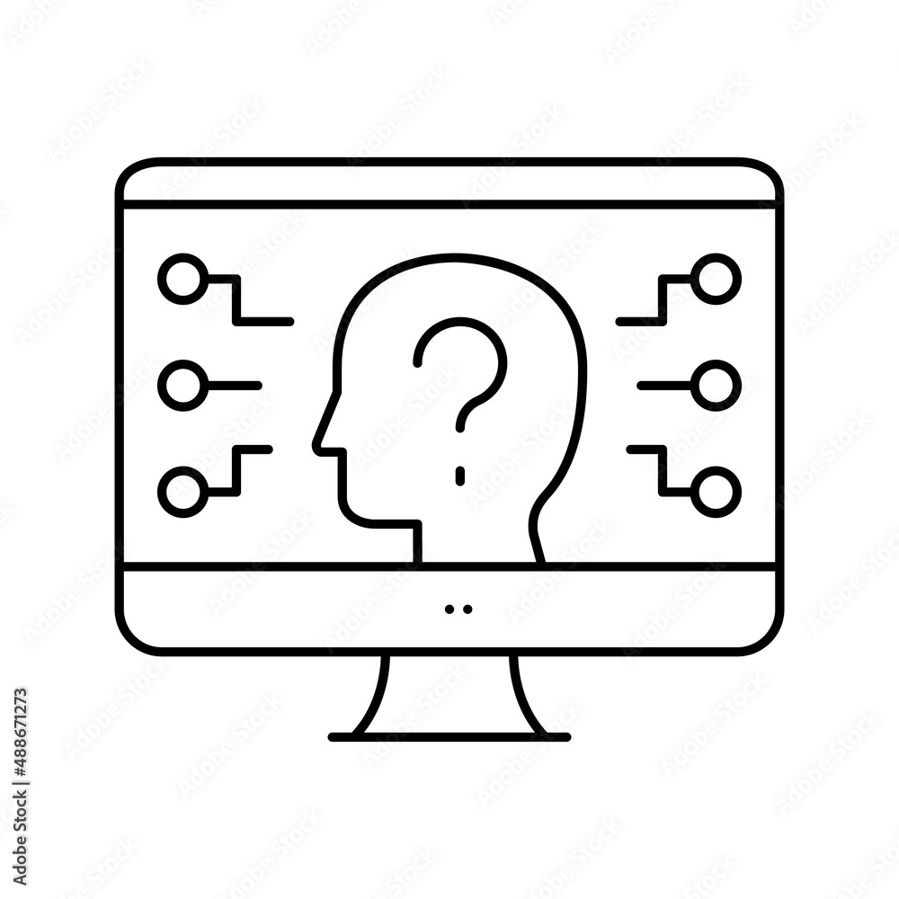 Poster encrypt security system line icon vector illustration