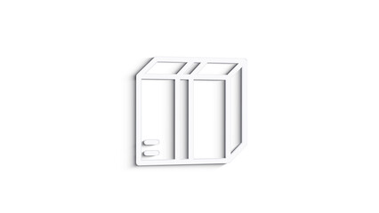 Map navigation 3D shadow icon isolated on white background. Outline web icon. Motion graphics.