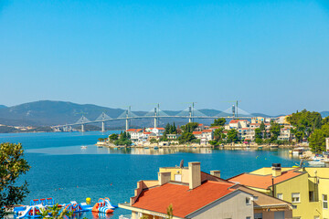 Peljesac Bridge of Croatia in construction site. Connecting the southeastern Croatian exclave to...