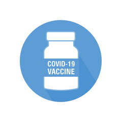 Covid-19 coronavirus vaccine. Vaccine vial flat icons. Treatment for coronavirus covid 19. Isolated vector