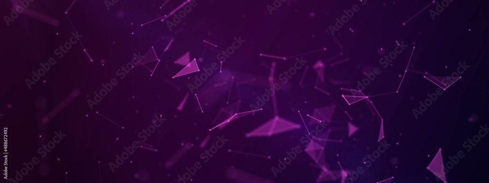 Fototapete abstract neon background. design of glass fragments. texture of geometric shapes, triangles, lines, 