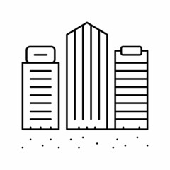 public and business zone land line icon vector illustration