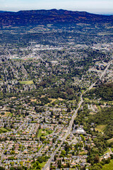 Aerial View of the Residential Neighborhoods in the Wine Country of Sonoma County, California, USA