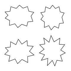 シンプルなギザギザの吹き出しのイラスト素材　黒枠