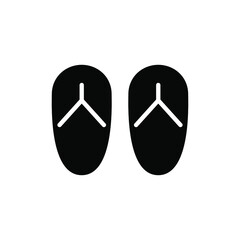 Sandal, Footwear, Slipper, Flip-Flop Solid Icon Vector Illustration Logo Template. Suitable For Many Purposes.