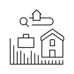 job market line icon vector illustration