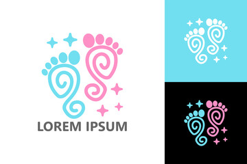 Baby foot logo template design vector