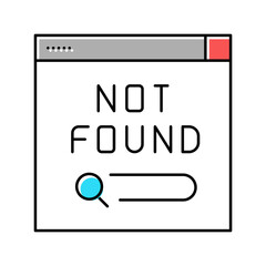 not found web page color icon vector illustration