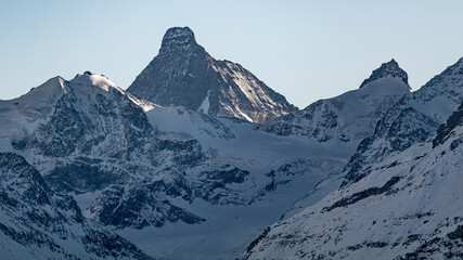 Fototapeta na wymiar View of the Matterhorn from Chandolin