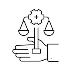 assistance in compliance with regulatory requirements line icon vector illustration