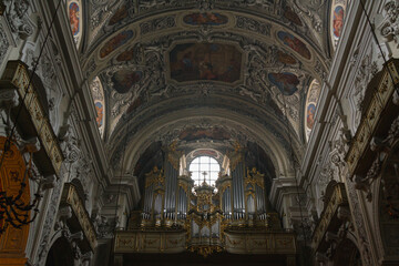Fototapeta premium Interior of Dominican Church. Church of St. Maria Rotunda, early Baroque style