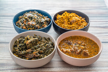Egusi Ogbonno Vegetable and Afang soup - Nigerian sauces and soups