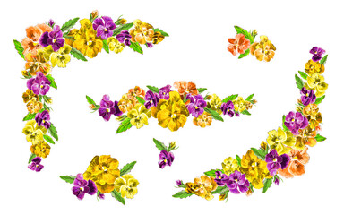 ビオラの華やか装飾パーツ黄色系