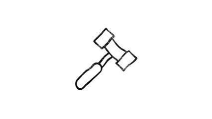 Outline web hand draw icons. Construction tools, building. Work safety. Motion graphics.