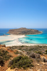 View to the beautiful Balos beach in Crete, Greece