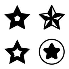Stars1-2starfall Flat Icon Set Isolated On White Background