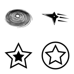 Stars1-2starfall Flat Icon Set Isolated On White Background