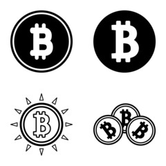 Bitcoins1-2 Flat Icon Set Isolated On White Background