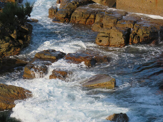 waterfall and rocks