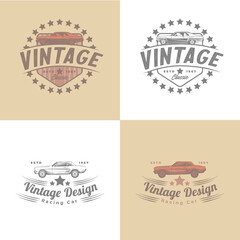 Mega pack Vintage transportation signs collection for car service, auto parts, logo design template