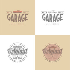 Mega pack Vintage transportation signs collection for car service, auto parts, logo design template