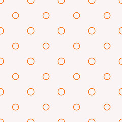 Seamless pattern with circles. Abstract geometric pattern with orange circles. Geometric pastel background with cute confetti.