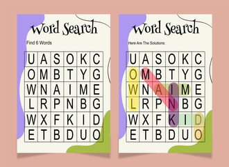 Word search word book for kids